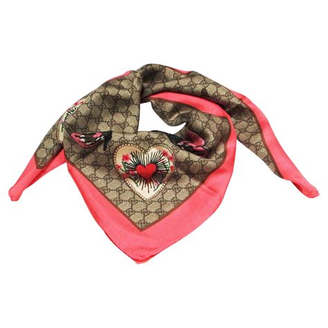 fulard gucci nero seta e viscosa|foulard Gucci donna firmata.